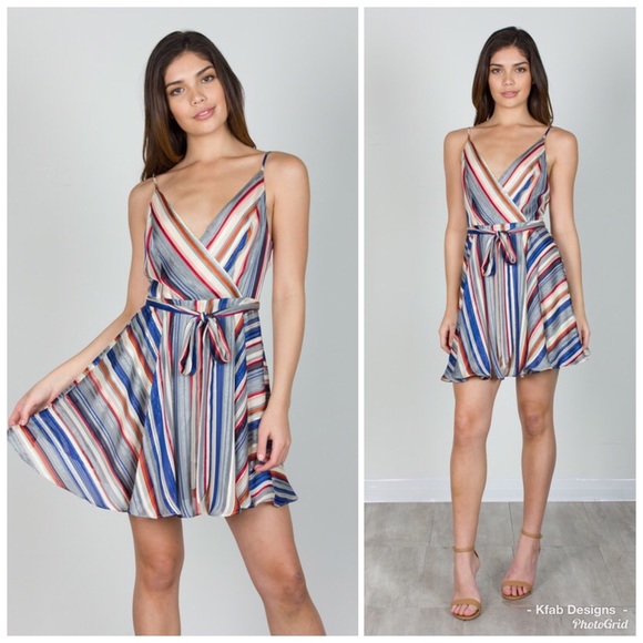 LAST 1! ❤️Amazing Multi Stripe Self Tie Dress! - Picture 5 of 7